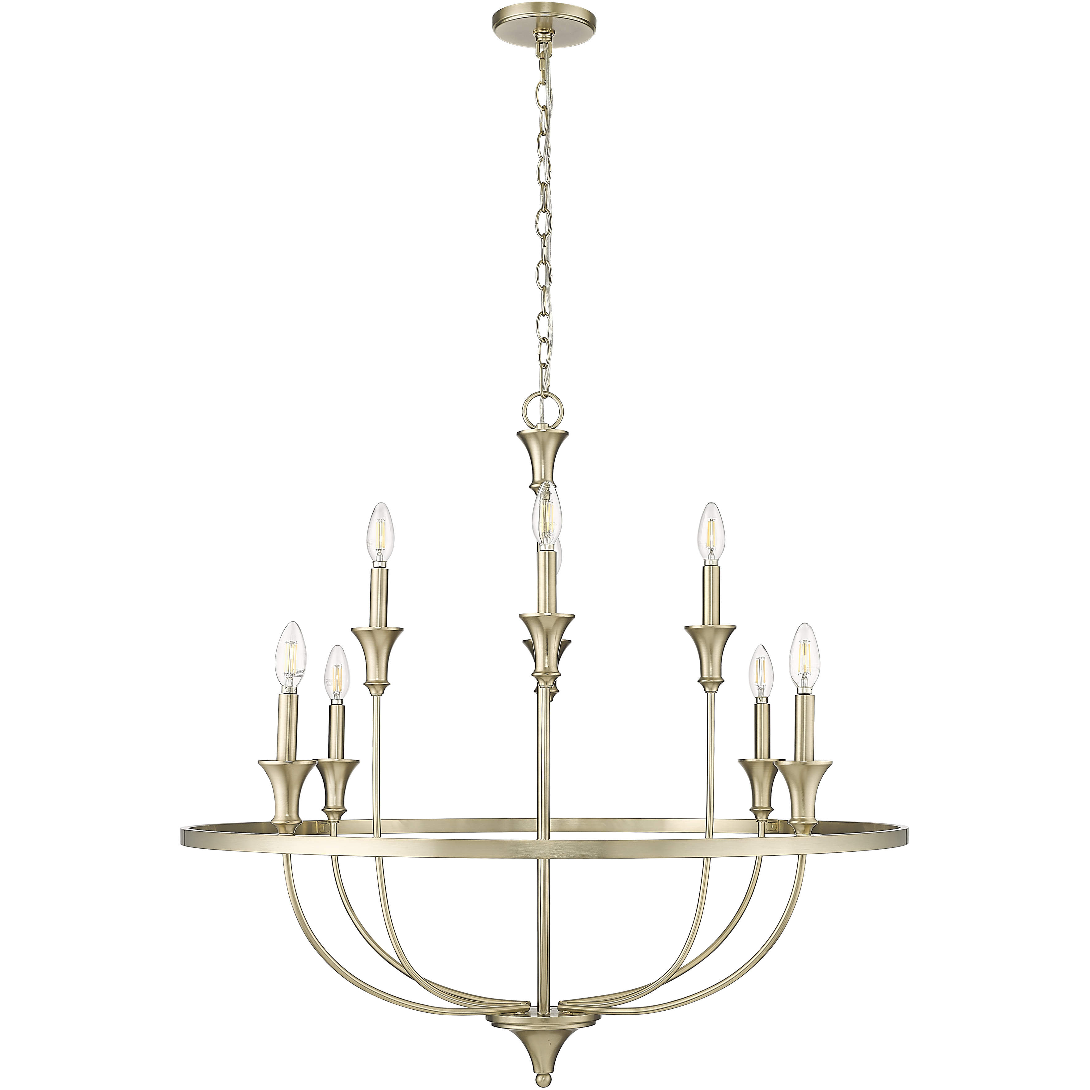 Emery 8 Light 33.5 inch Modern Gold Chandelier Ceiling Light